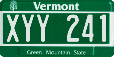 VT license plate XYY241