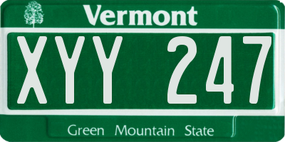 VT license plate XYY247