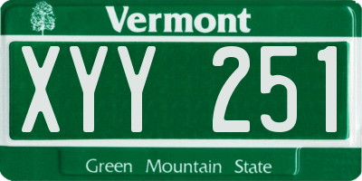 VT license plate XYY251
