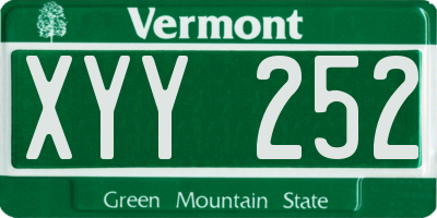 VT license plate XYY252