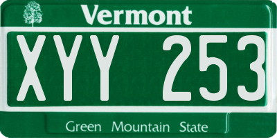 VT license plate XYY253