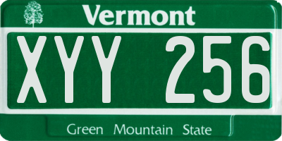 VT license plate XYY256
