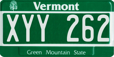VT license plate XYY262