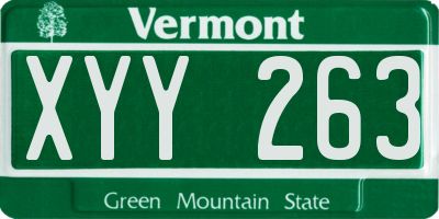 VT license plate XYY263