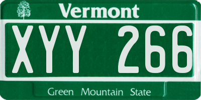 VT license plate XYY266