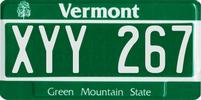 VT license plate XYY267