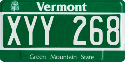 VT license plate XYY268