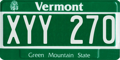 VT license plate XYY270