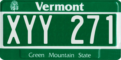 VT license plate XYY271