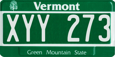 VT license plate XYY273