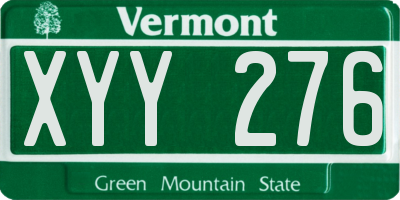 VT license plate XYY276