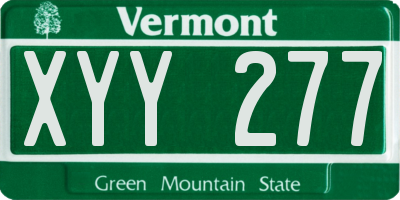 VT license plate XYY277
