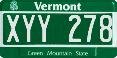 VT license plate XYY278