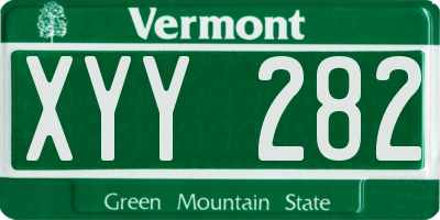 VT license plate XYY282