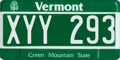 VT license plate XYY293