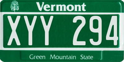 VT license plate XYY294
