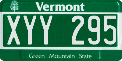 VT license plate XYY295