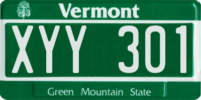 VT license plate XYY301