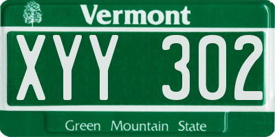 VT license plate XYY302