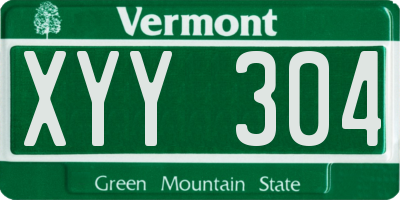 VT license plate XYY304