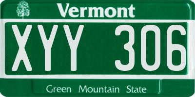 VT license plate XYY306