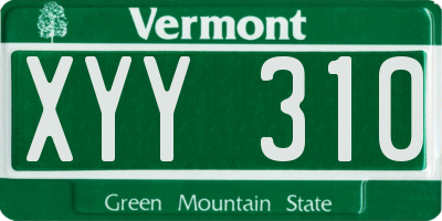 VT license plate XYY310