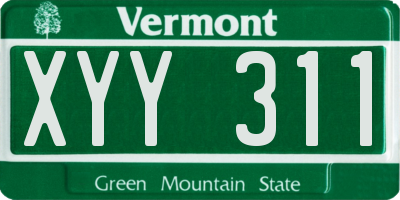 VT license plate XYY311