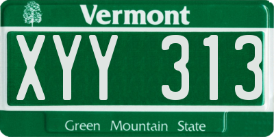 VT license plate XYY313