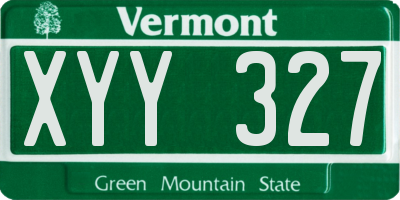 VT license plate XYY327
