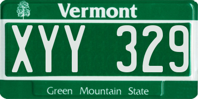 VT license plate XYY329