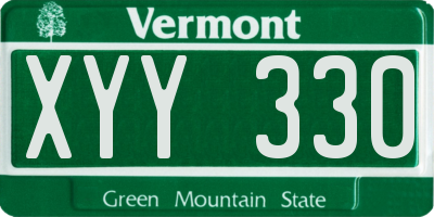 VT license plate XYY330