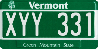 VT license plate XYY331
