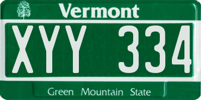 VT license plate XYY334