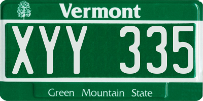 VT license plate XYY335