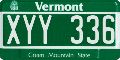 VT license plate XYY336