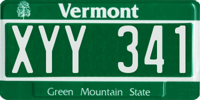 VT license plate XYY341