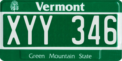 VT license plate XYY346