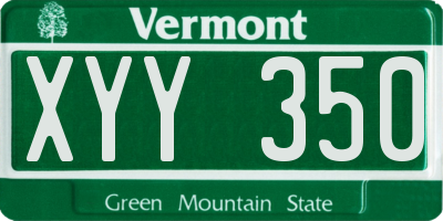 VT license plate XYY350