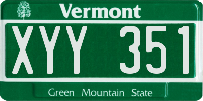 VT license plate XYY351
