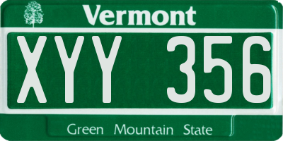 VT license plate XYY356