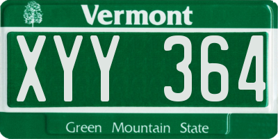 VT license plate XYY364