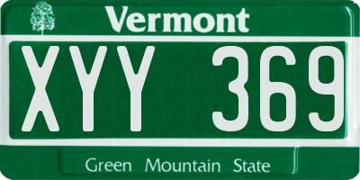 VT license plate XYY369