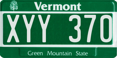 VT license plate XYY370