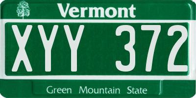 VT license plate XYY372