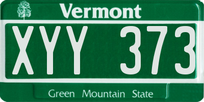 VT license plate XYY373
