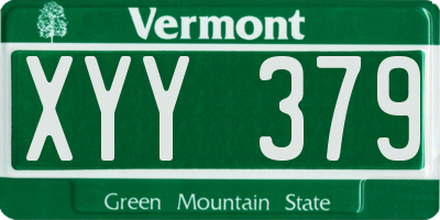 VT license plate XYY379