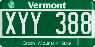 VT license plate XYY388