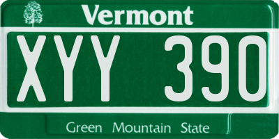 VT license plate XYY390