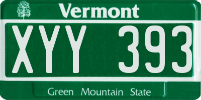 VT license plate XYY393