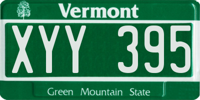 VT license plate XYY395